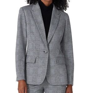 Jason Wu Grey Glen Plaid Tailored Blazer Womens Size 10 One Button Career Chic